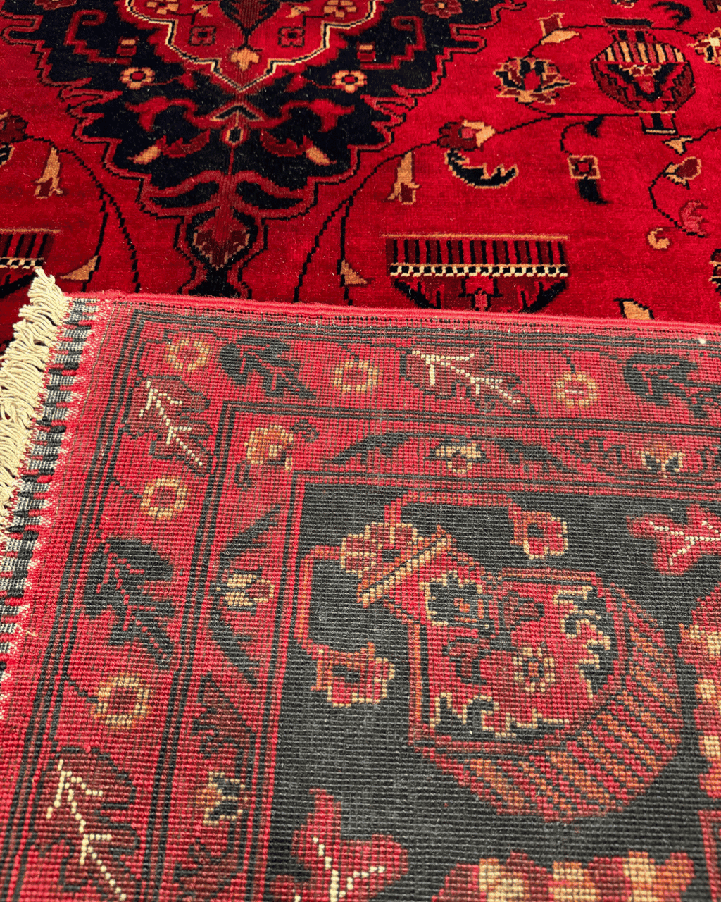 Handwoven Afghan Style Wool Rug 6' 5" x 9' 7"