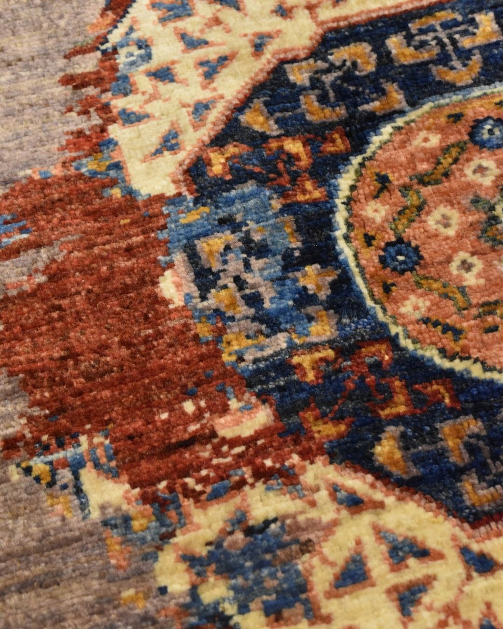 Tapis en laine style afghan 55 x 146 cm