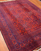 Afghan Hamyap Style Hand-Knotted Wool Rug 4' 9" x 6' 1"