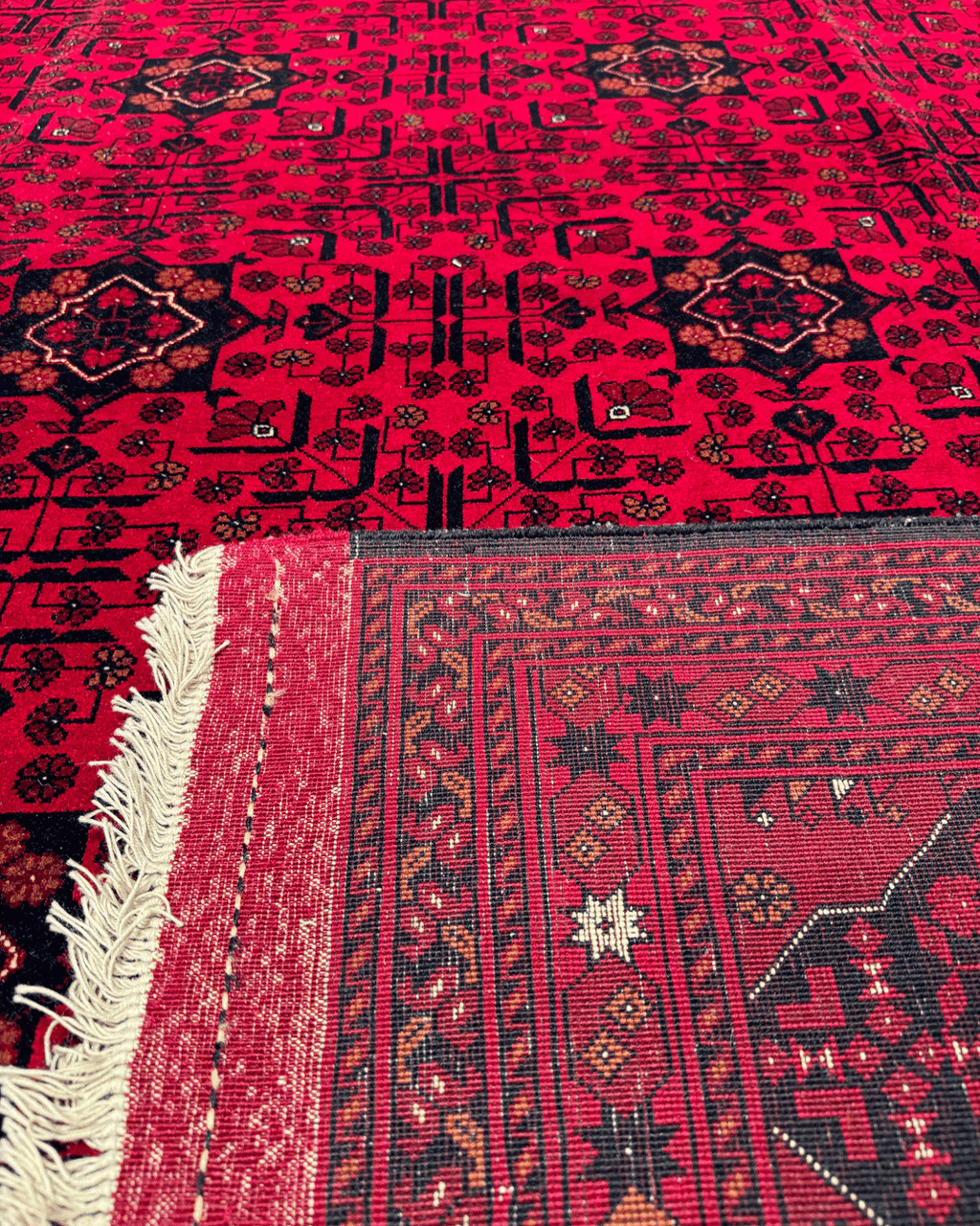 Handwoven Afghan Style Wool Rug 9' 7" x 12' 8"