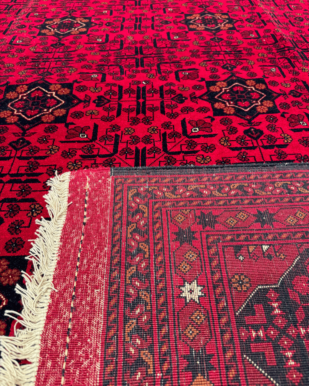 Handwoven Afghan Style Wool Rug 9' 7" x 12' 8"