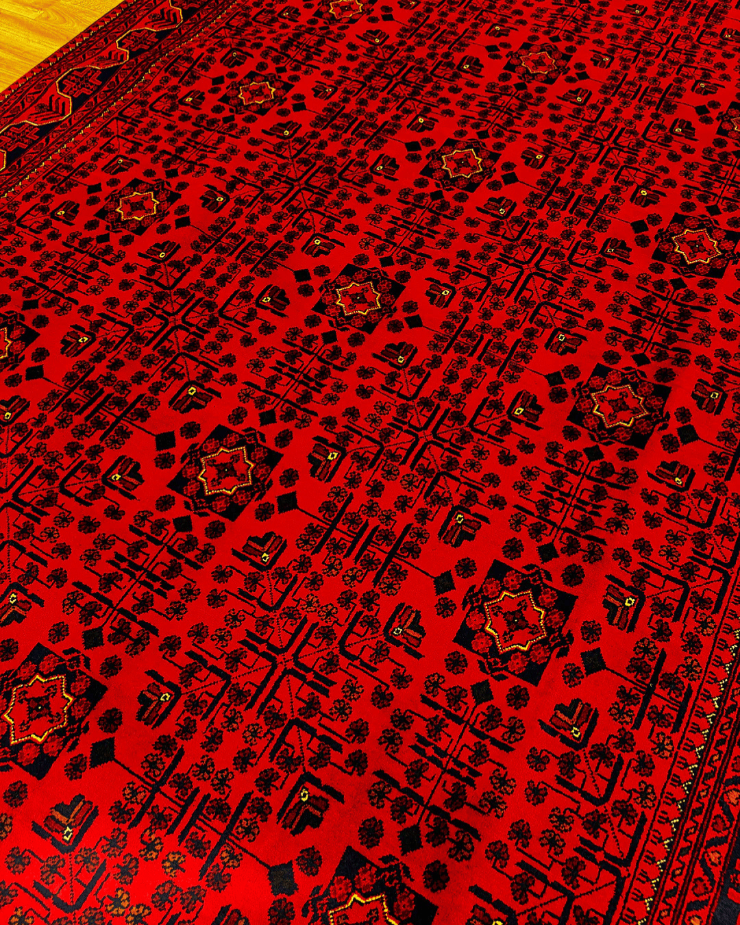 Tapis en laine style afghan 55 x 146 cm