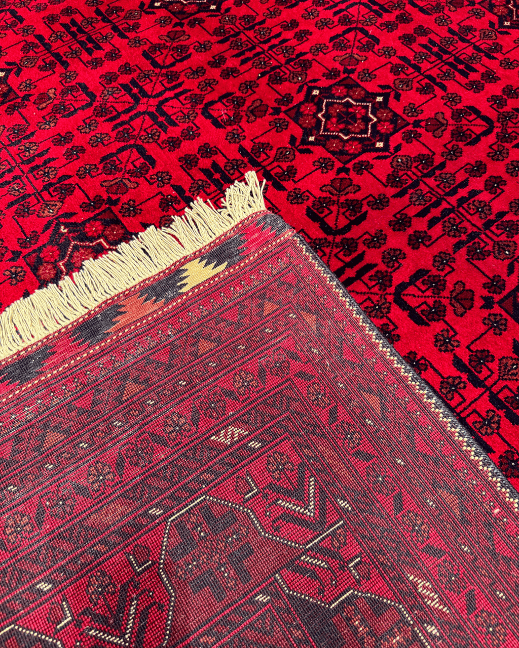 Handwoven Afghan Style Wool Rug 6' 5" x 9' 6"