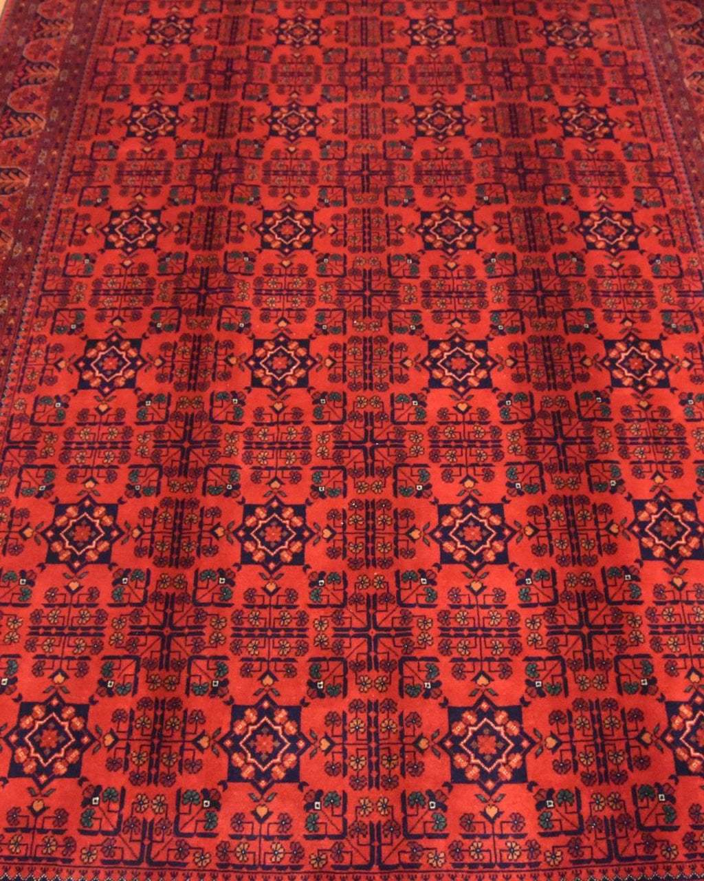 Afghan Bilcik Style Hand-Knotted Wool Rug 5' 5" x 7' 7"