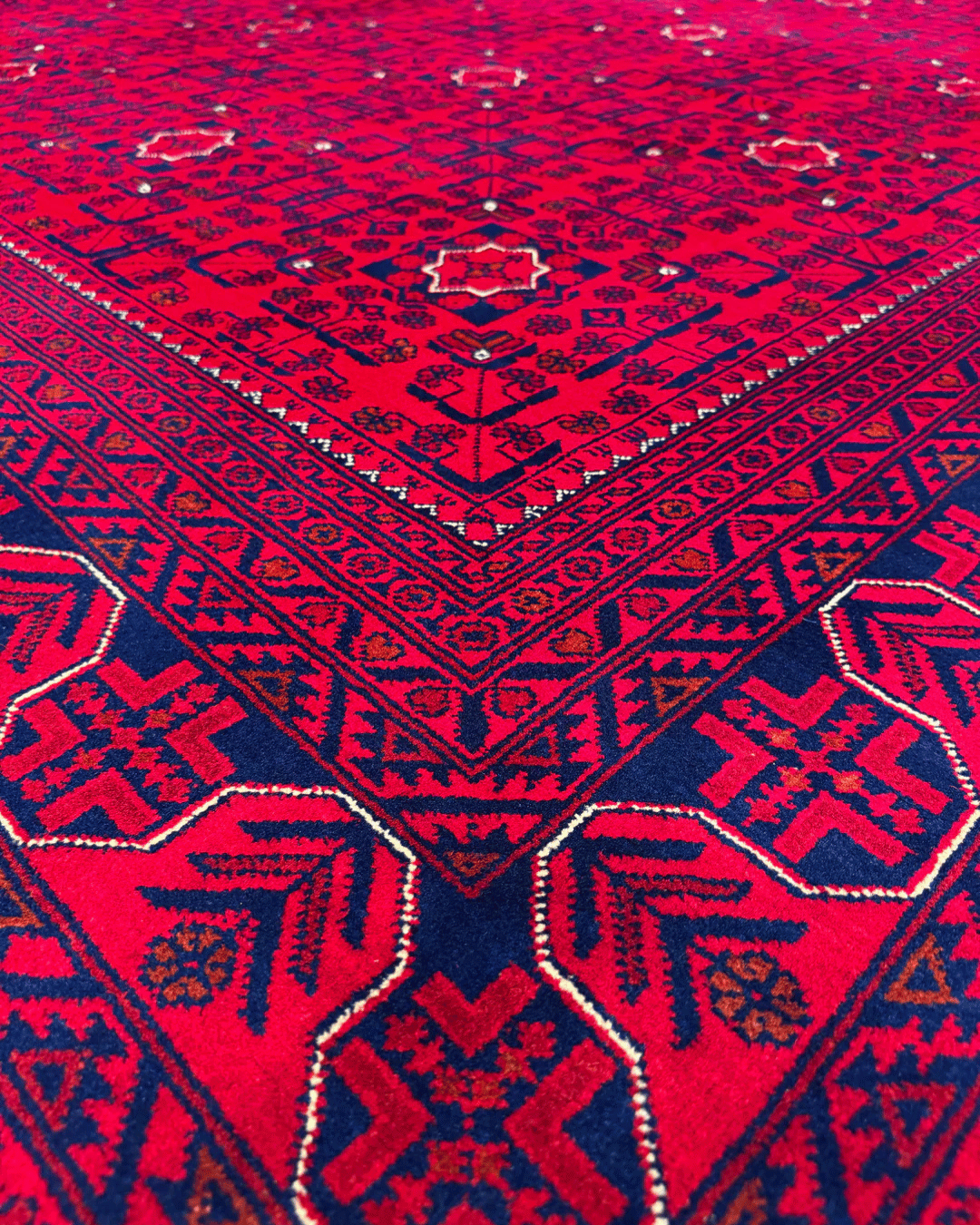 Handwoven Afghan Style Wool Rug 8' x 11' 5"