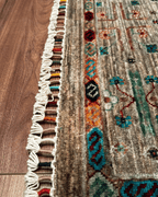 Tapis en laine style afghan 55 x 146 cm