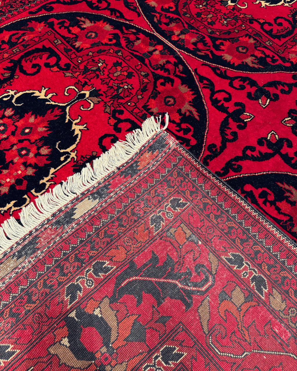 Tapis en laine style afghan 55 x 146 cm