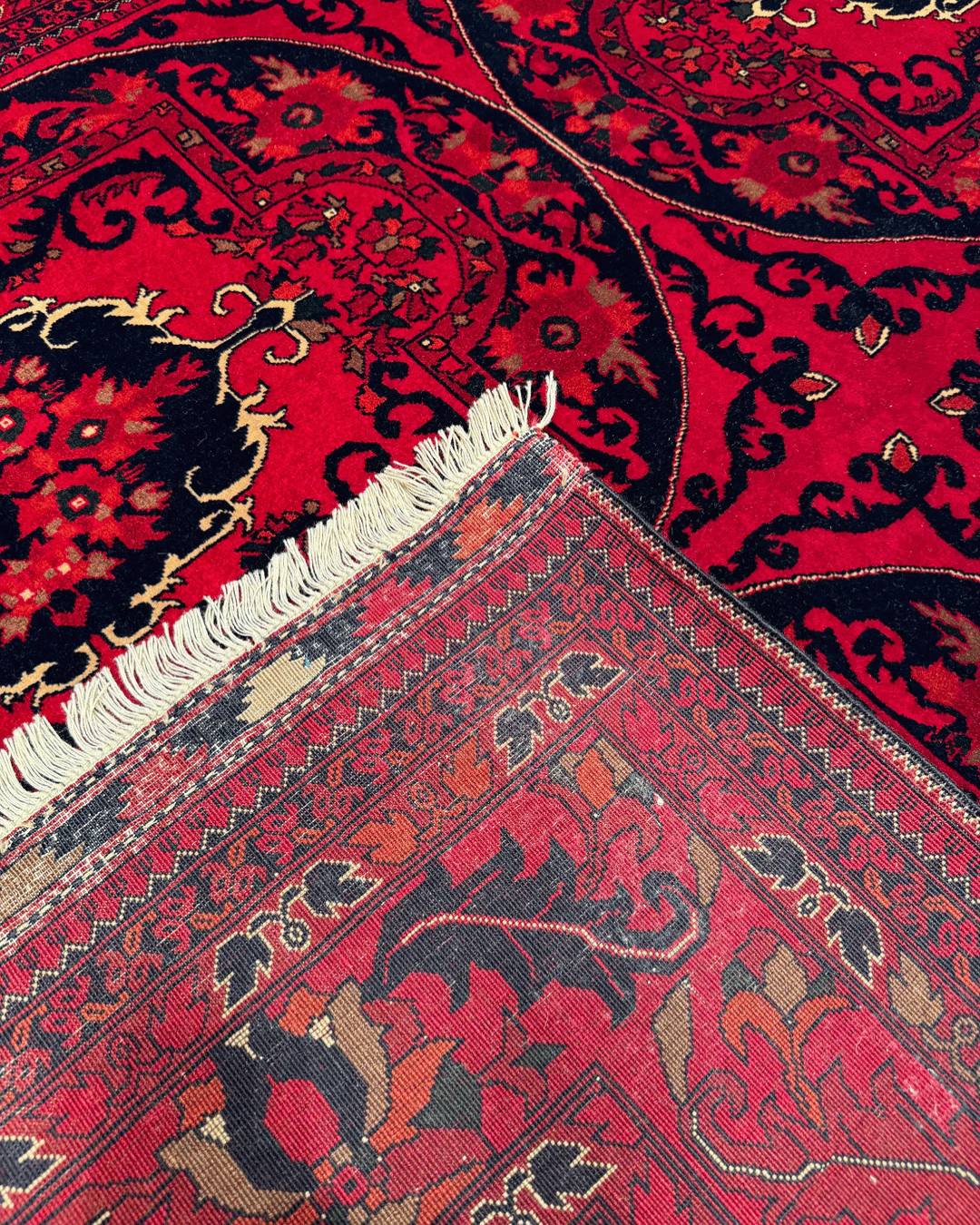 Tapis en laine style afghan 55 x 146 cm