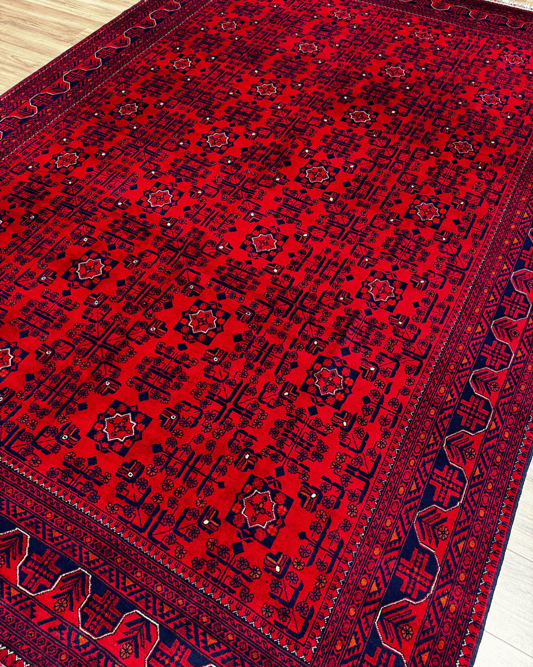 Handwoven Afghan Style Wool Rug 8' 1" x 11' 4"