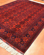 Afghan Bilcik Style Hand-Knotted Wool Rug 4' 9" x 6' 5"