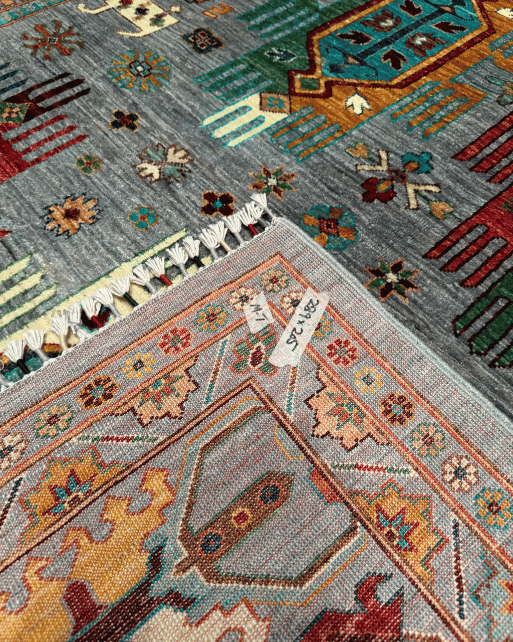 Veziri Hand-Knotted Wool Rug 6' 7" x 9' 4"