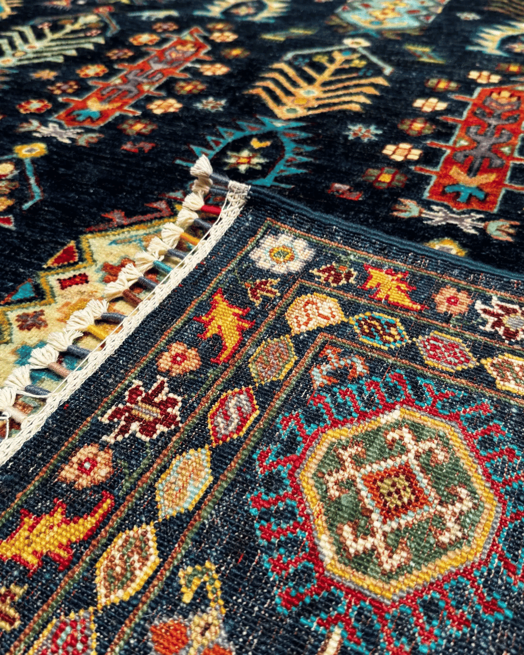 Veziri Hand-Knotted Wool Rug 6' 8" x 9' 9"