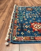 Tapis en laine style afghan 55 x 146 cm