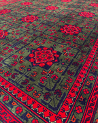 Tapis en laine style afghan 55 x 146 cm