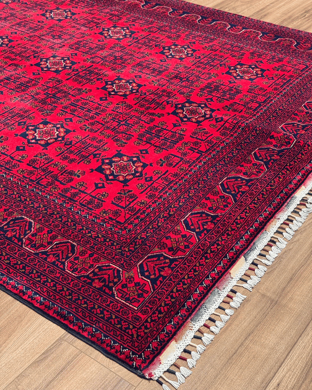 Tapis en laine style afghan 55 x 146 cm