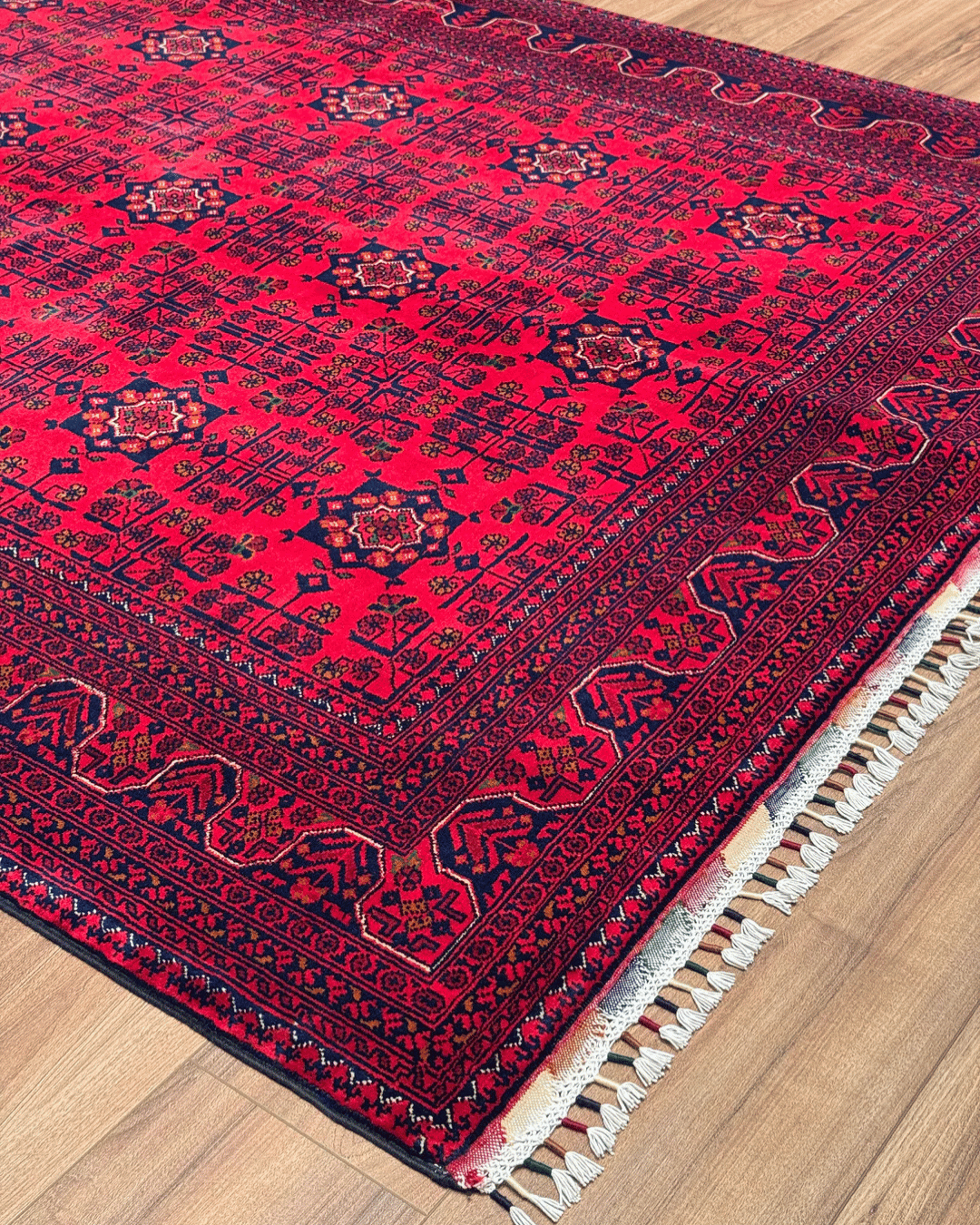 Tapis en laine style afghan 55 x 146 cm