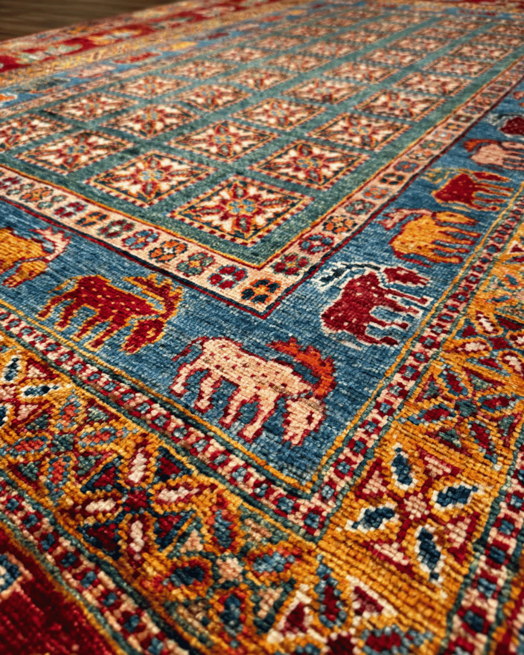Pazyrk Hand-Knotted Wool Rug 4' 9" x 6' 8"