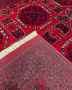 Handwoven Afghan Style Wool Rug 6' 5" x 9' 2"