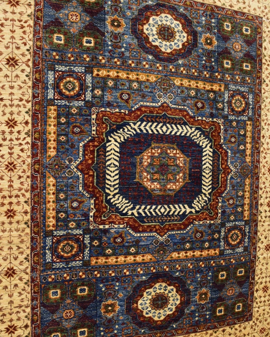 Mamluk Hand-Knotted Wool Rug 5' 1" x 6' 4"