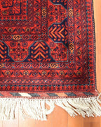 Afghan Bilcik Style Hand-Knotted Wool Rug 5' 6" x 7' 6"