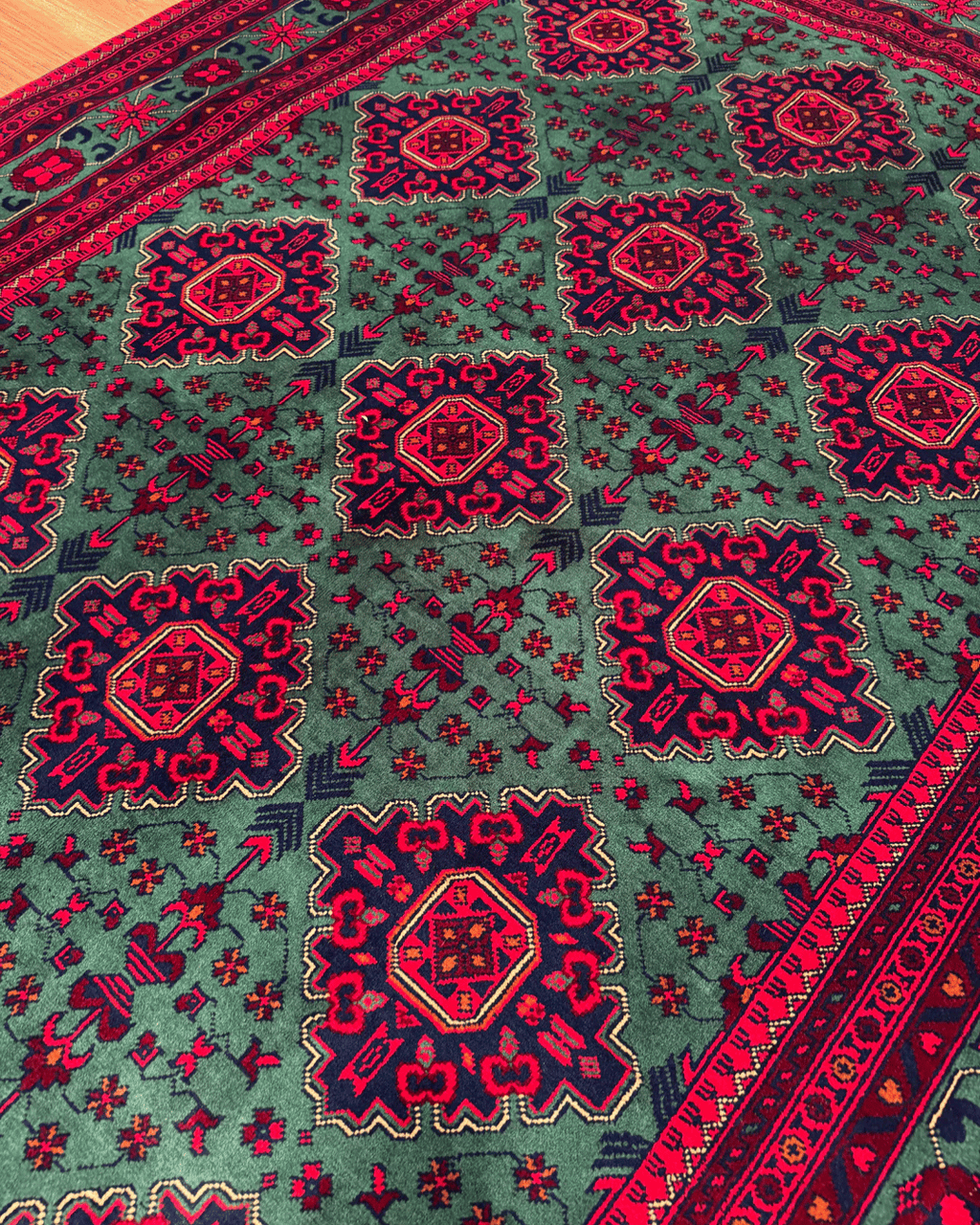 Tapis en laine style afghan 55 x 146 cm