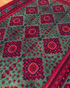 Tapis en laine style afghan 55 x 146 cm