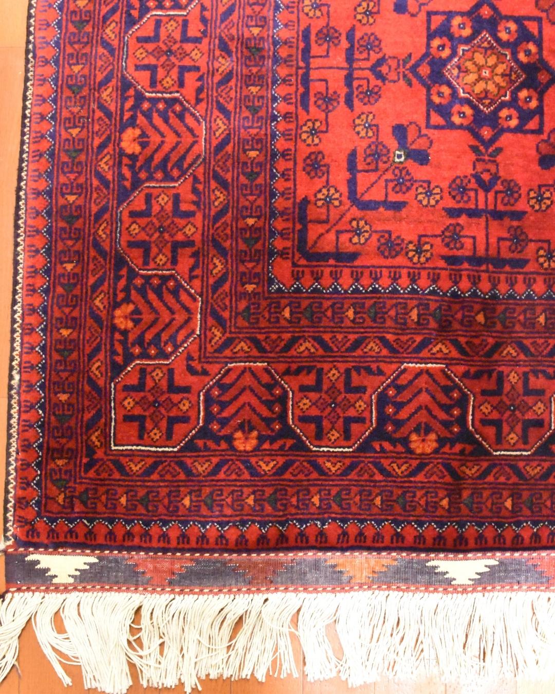 Afghan Bilcik Style Hand-Knotted Wool Rug 4' 8" x 6' 5"