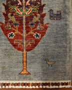 Tapis en laine style afghan 55 x 146 cm