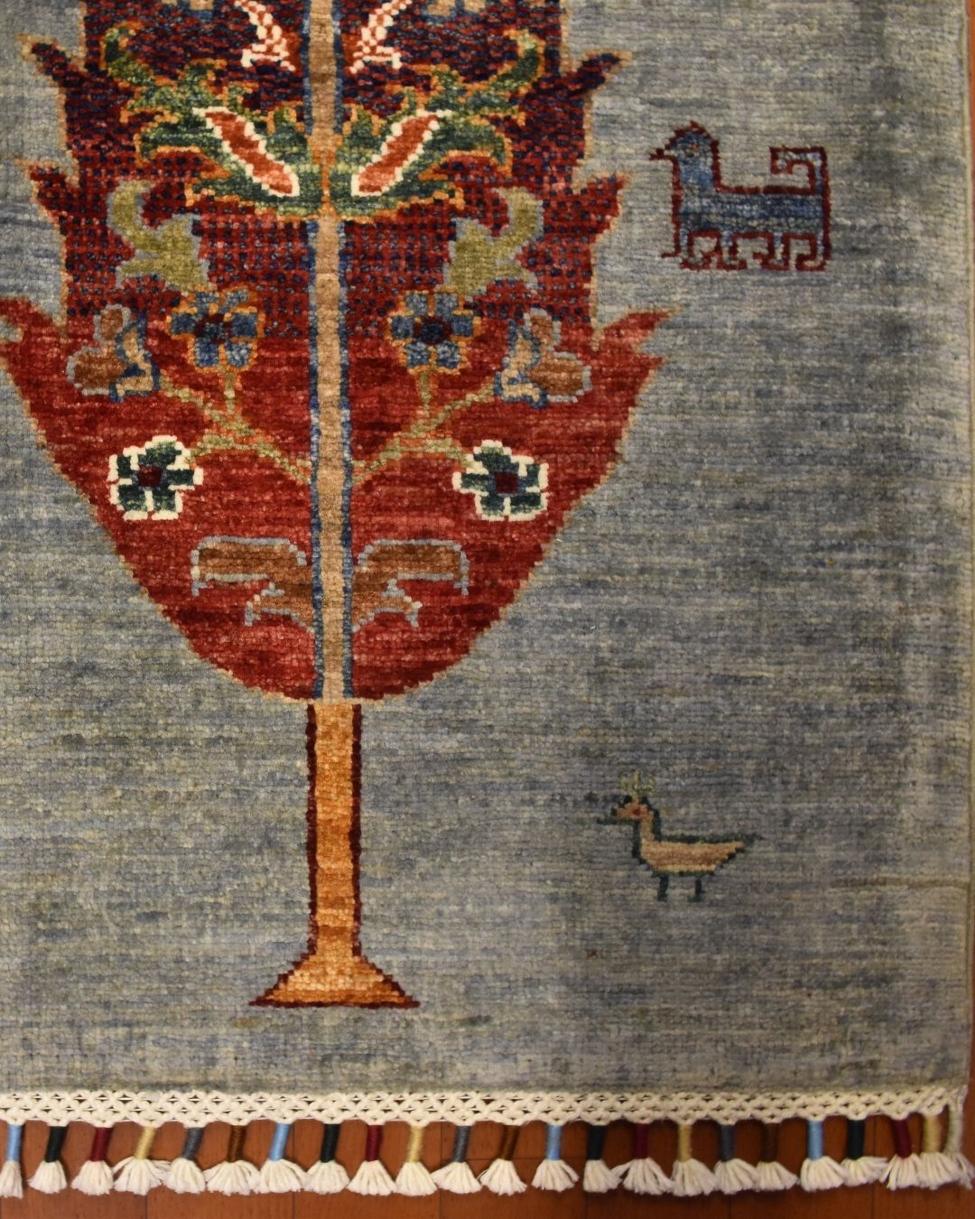 Tapis en laine style afghan 55 x 146 cm