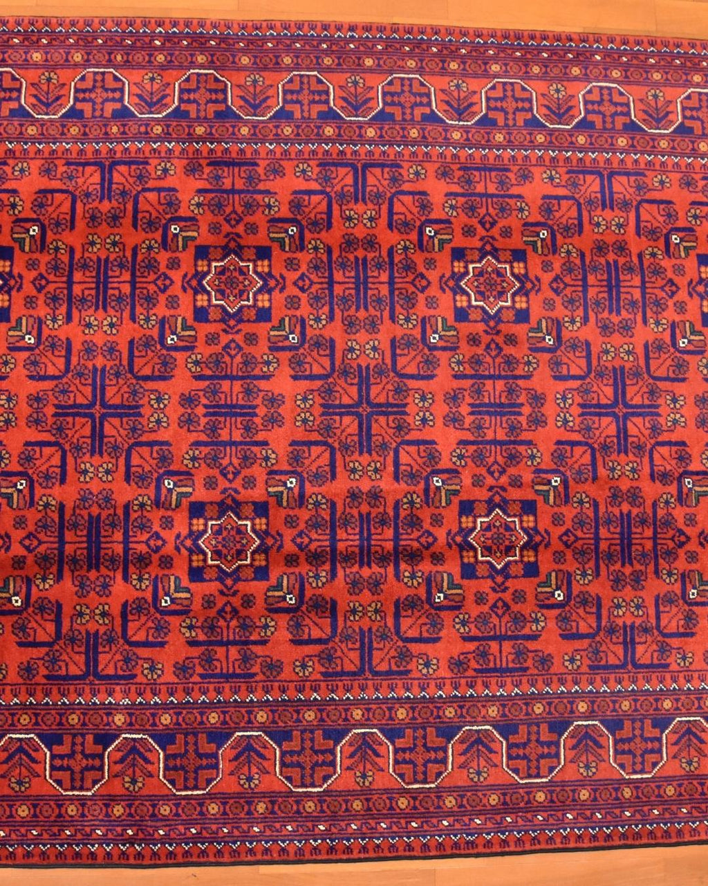 Afghan Hamyap Style Hand-Knotted Wool Rug 4' x 6' 5"