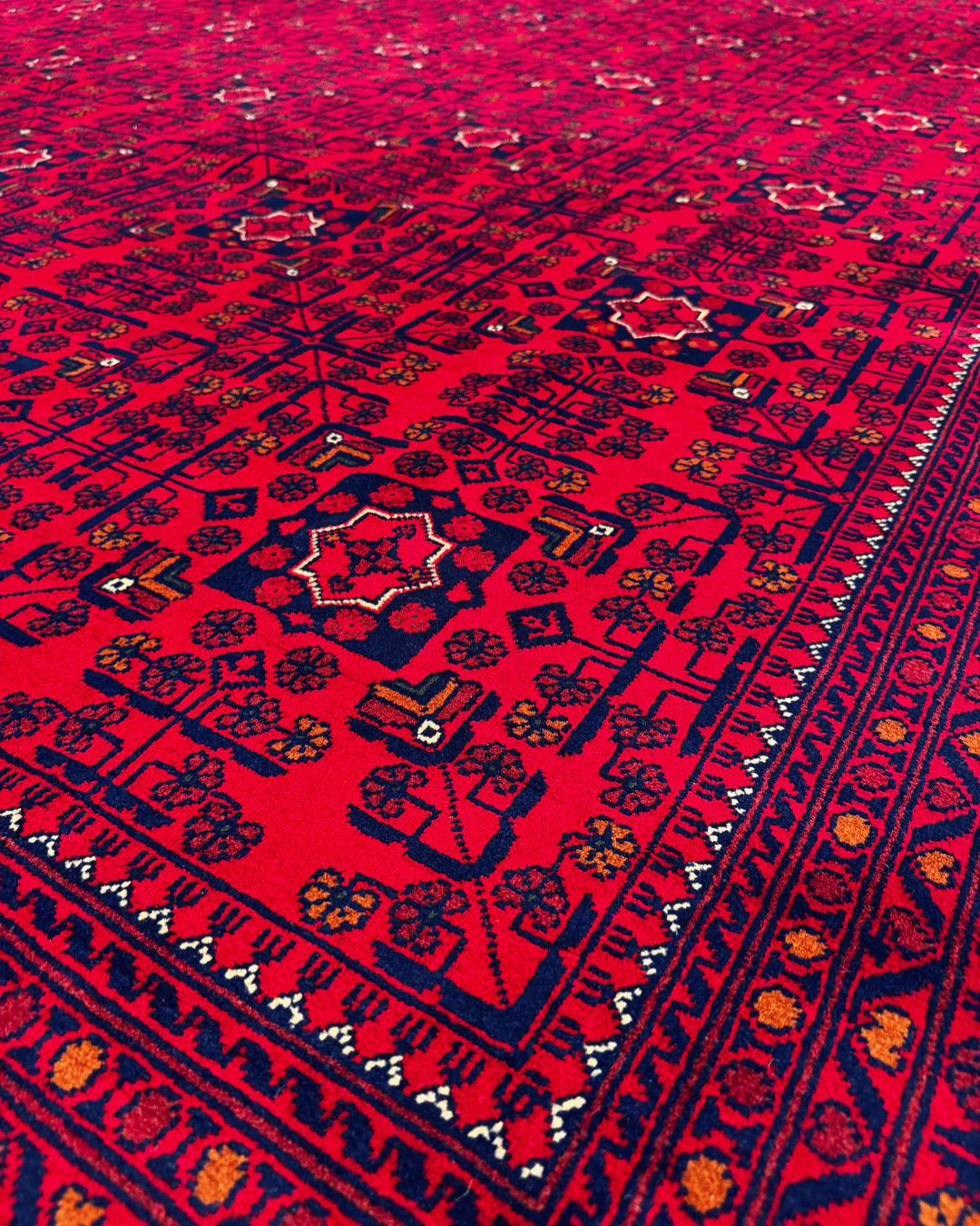 Handwoven Afghan Style Wool Rug 9' 7" x 13' 5"