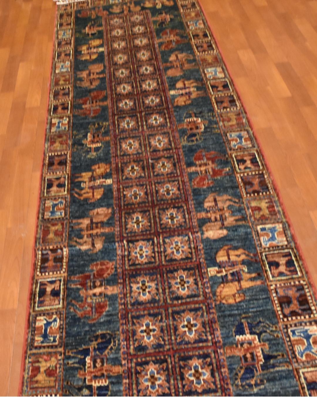 Pazyryk Hand-Knotted Wool Runner 79x265 cm 2.10 m² | 3x9 ft