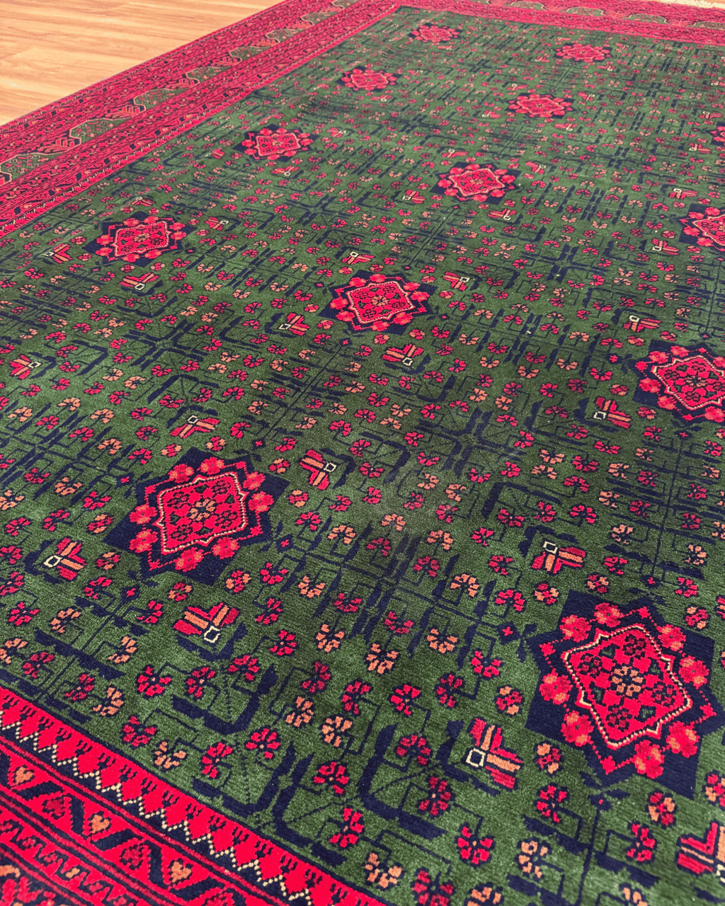 Tapis en laine style afghan 55 x 146 cm