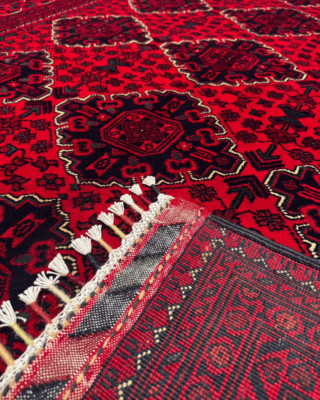 Tapis en laine style afghan 55 x 146 cm