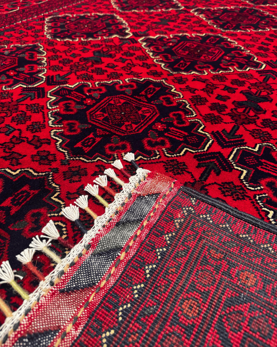 Tapis en laine style afghan 55 x 146 cm