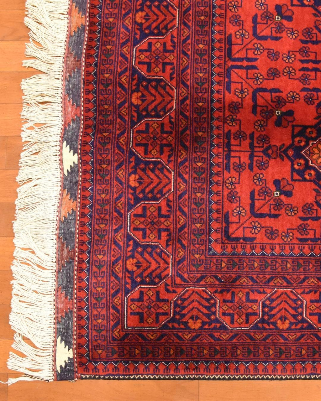 Afghan Bilcik Style Hand-Knotted Wool Rug 4' 8" x 6' 5"