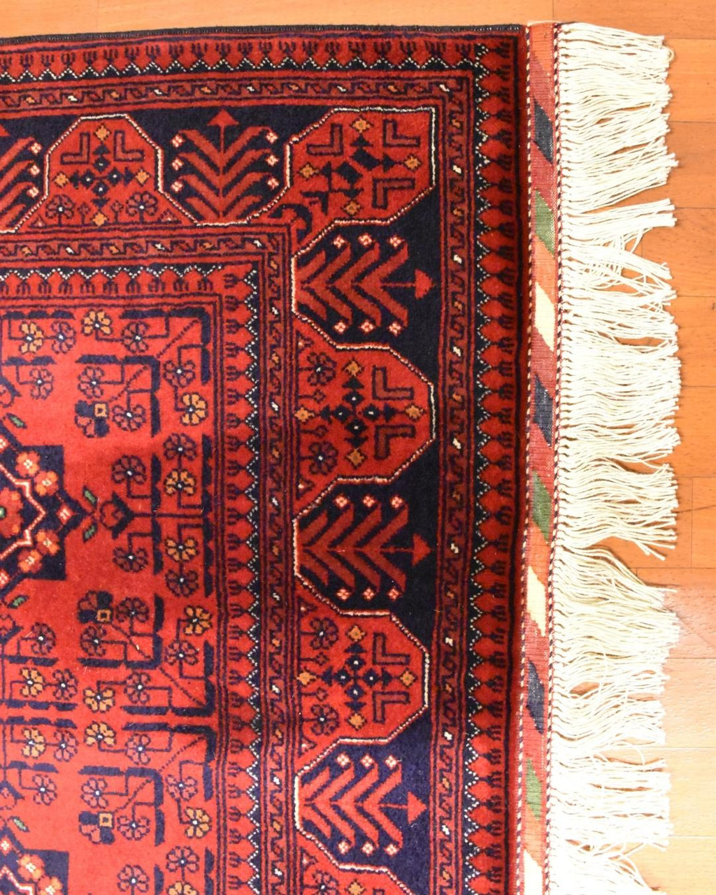 Afghan Bilcik Style Hand-Knotted Wool Rug 4' 1" x 6' 2"