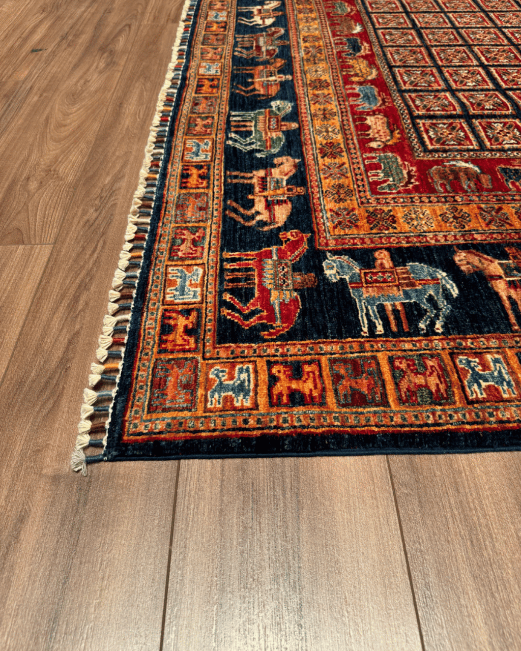 Pazyrk Hand-Knotted Wool Rug 5' 7" x 7' 6"