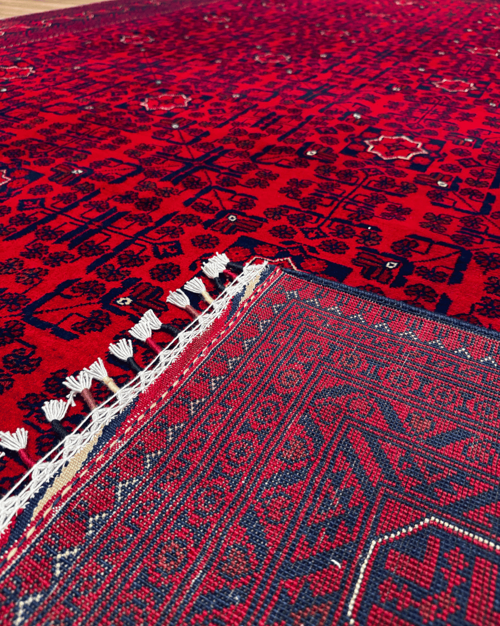 Handwoven Afghan Style Wool Rug 8' x 11' 5"