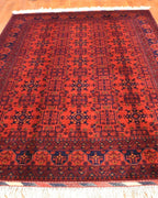 Afghan Bilcik Style Hand-Knotted Wool Rug 4' 9" x 6' 5"