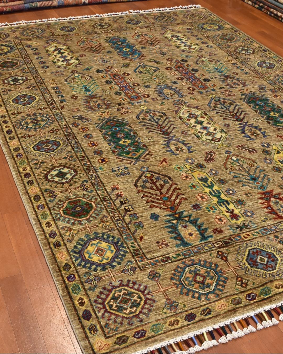 Sultani Hand-Knotted Wool Rug 5' 1" x 6' 9"