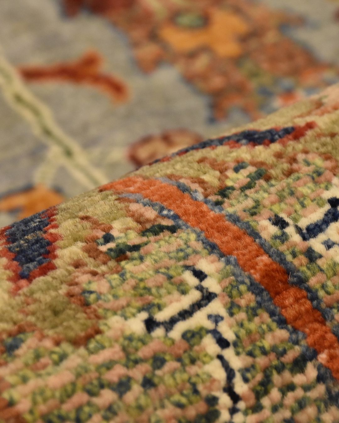 Tapis en laine style afghan 55 x 146 cm