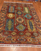 Sultani Hand-Knotted Wool Rug 4' 2" x 6' 3"