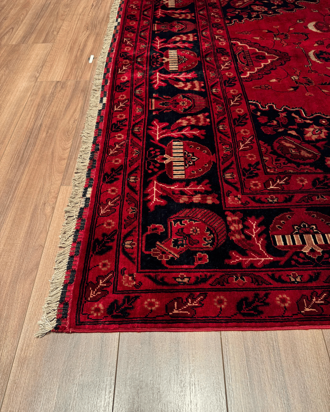 Handwoven Afghan Style Wool Rug 6' 5" x 9' 7"