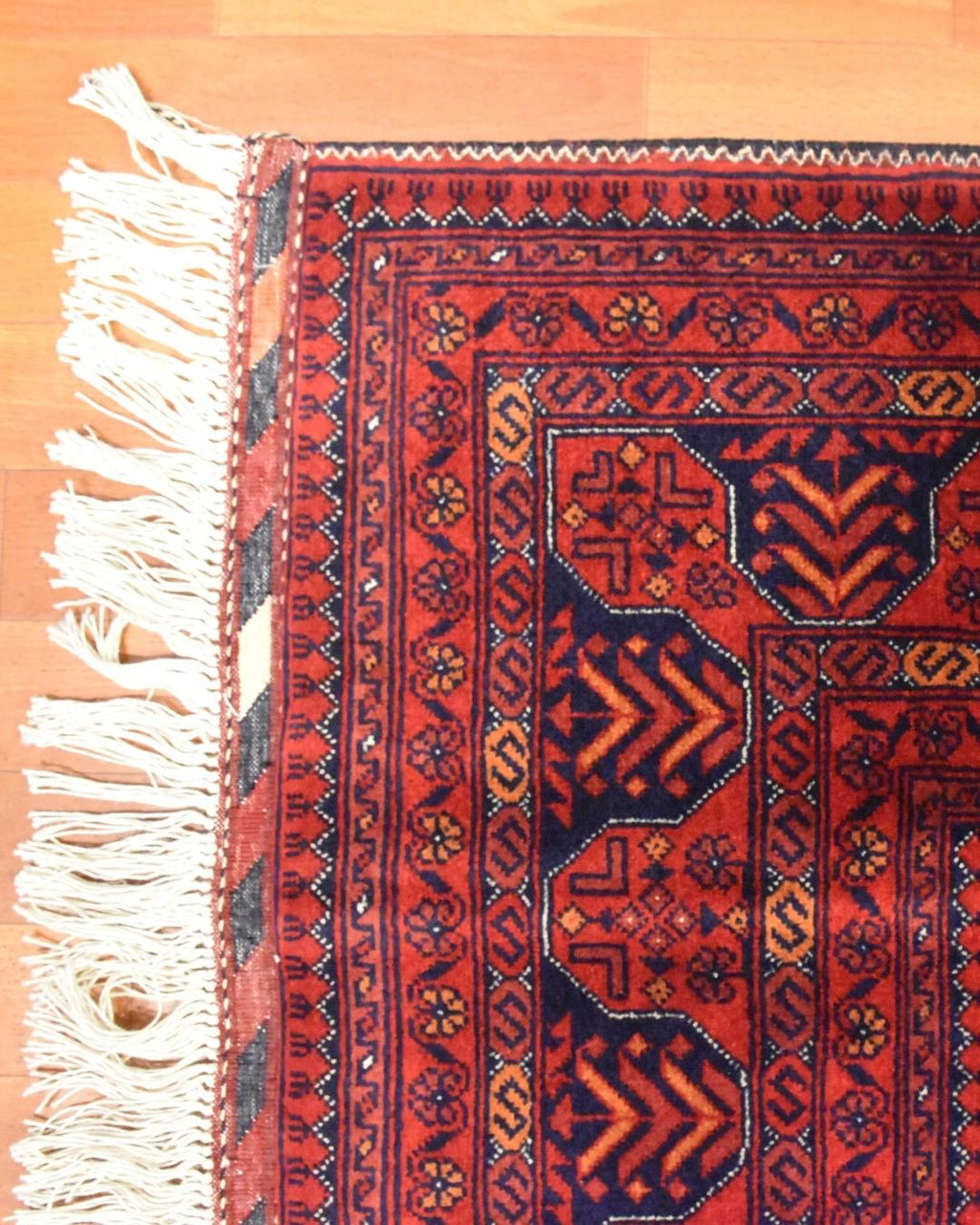 Afghan Bilcik Style Hand-Knotted Wool Rug 5' 6" x 7' 6"