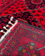 Handwoven Afghan Style Wool Runner 2.78x6.36 ft