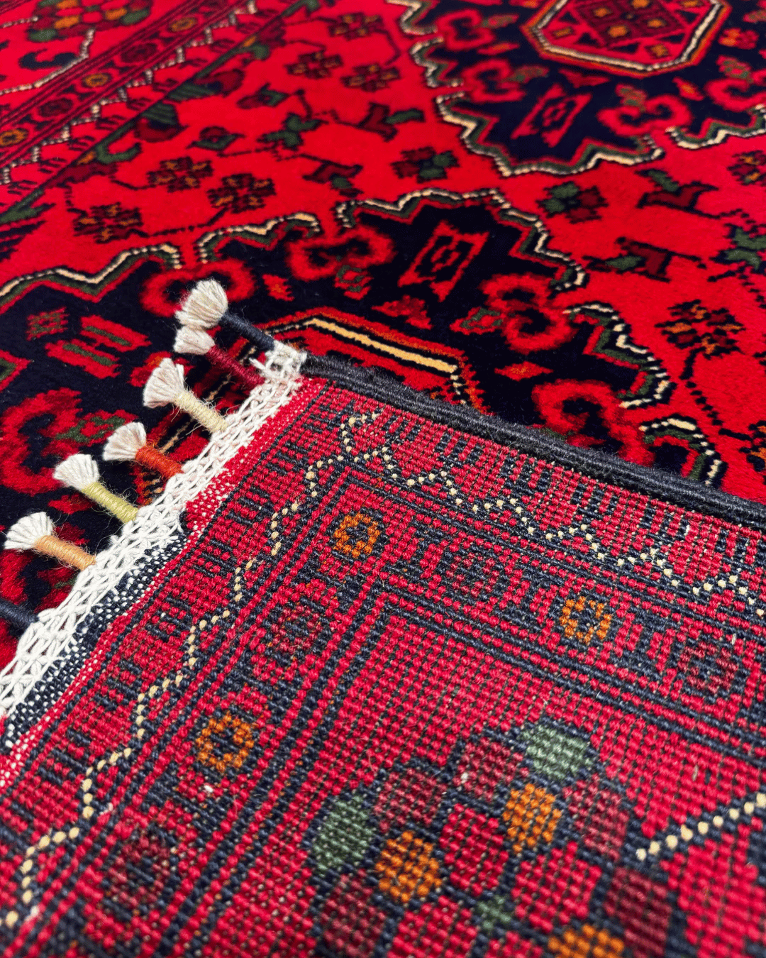 Handwoven Afghan Style Wool Runner 2.78x6.36 ft