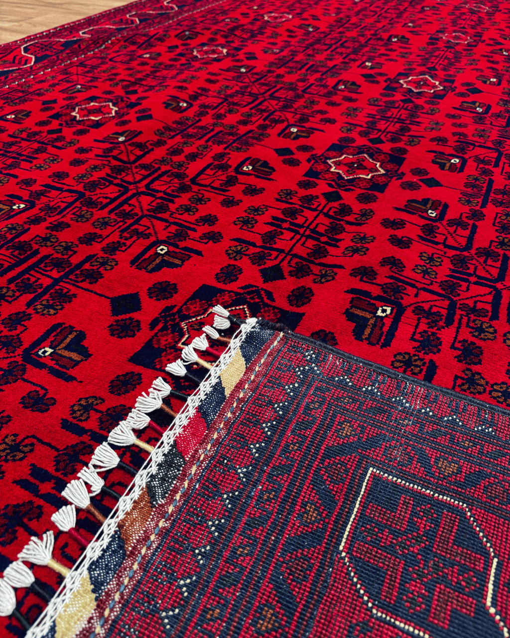 Tapis en laine style afghan 55 x 146 cm