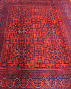 Afghan Hamyap Style Hand-Knotted Wool Rug 4' 9" x 6' 1"