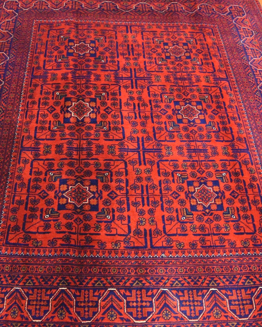 Afghan Hamyap Style Hand-Knotted Wool Rug 4' 9" x 6' 1"